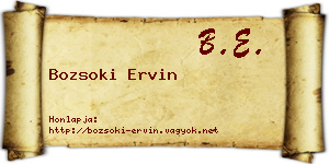 Bozsoki Ervin névjegykártya